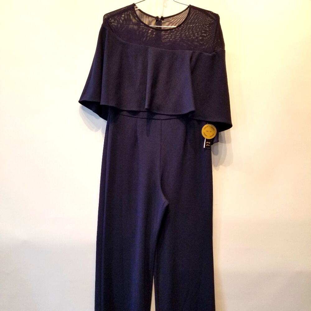 Shelby Nites NEW Elegant Navy Jumpsuit‎ Washable Comfortable Women's Size 10 NWT